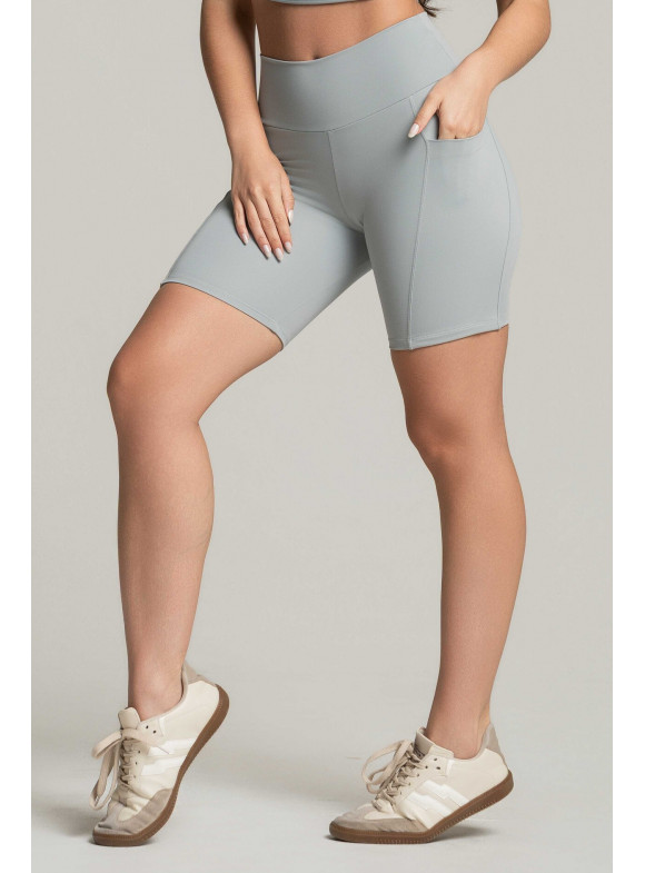 FTS - SHORT COM BOLSO PESPONTADO MELANINA CINZA