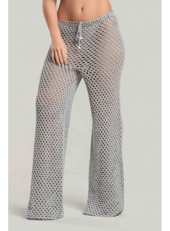 BUZIANA- CALÇA CROCHÊ CINZA