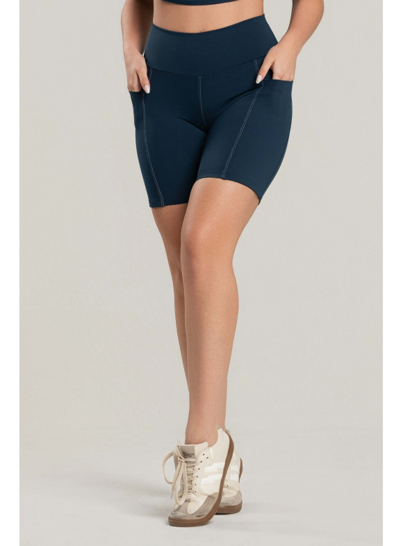 FTS - SHORT COM BOLSO PESPONTADO MELANINA AZUL MARINHO