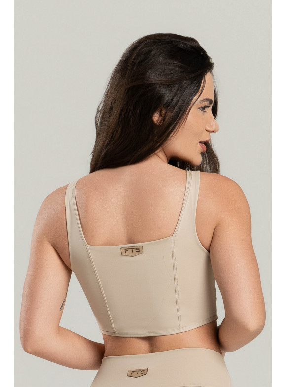 FTS - TOP CORSET PESPONTADO MELANINA VANILA