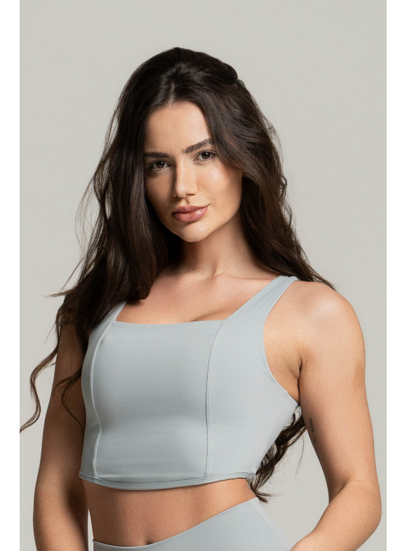 FTS - TOP CORSET PESPONTADO MELANINA CINZA