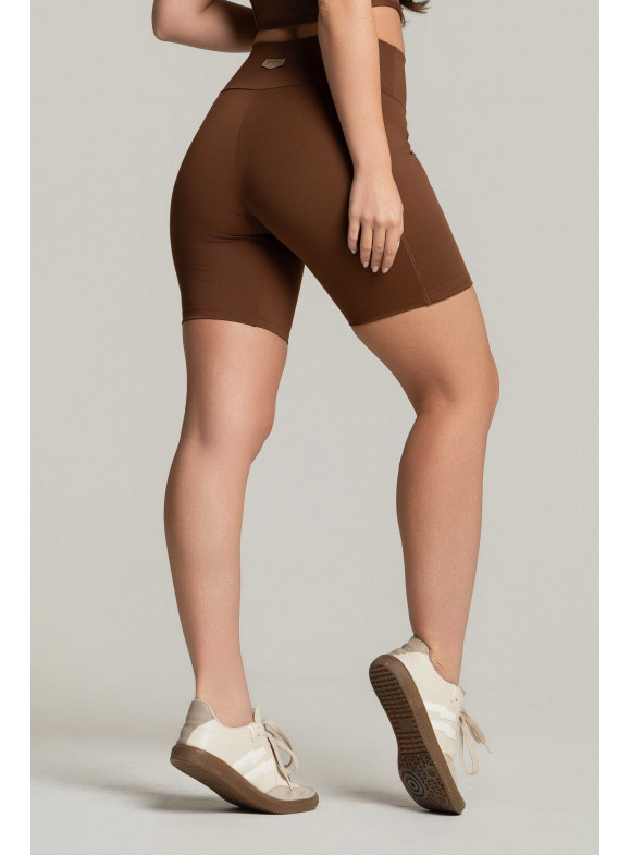 FTS - SHORT COM BOLSO PESPONTADO MELANINA MARROM