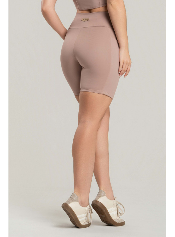 FTS - SHORT COM BOLSO PESPONTADO MELANINA NUDE