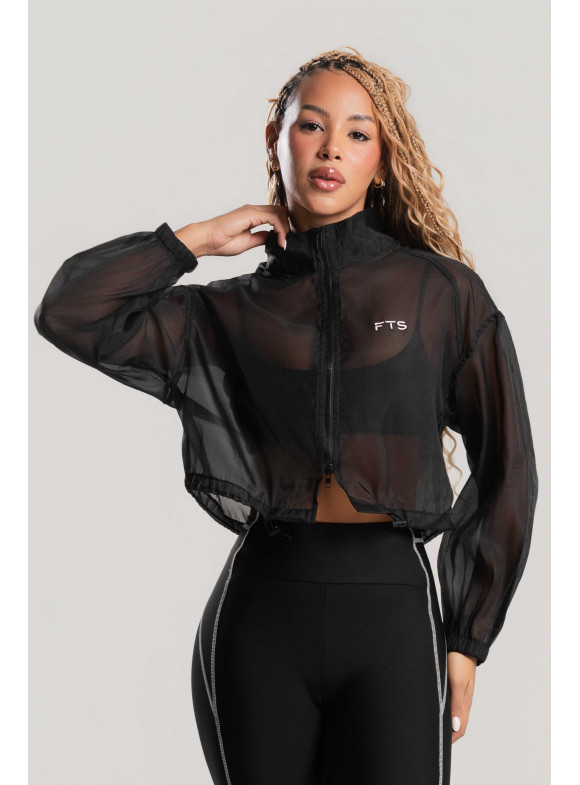 FTS - CASACO TRANSPARÊNCIA ENTER THE GAME PRETO