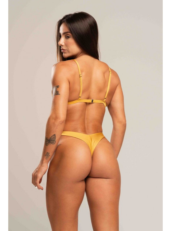 LUIZA CALDI - CONJUNTO BIQUÍNI CORTININHA FIXA MUSA DOURADO
