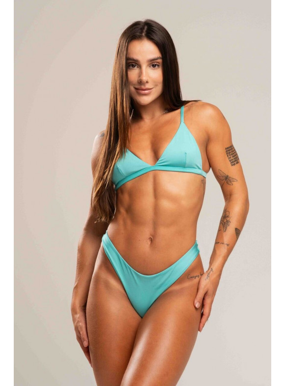 LUIZA CALDI - CONJUNTO BIQUÍNI CORTININHA FIXA MUSA AZUL TURQUESA