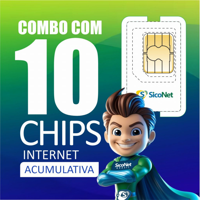 Combo com 10 Chips Siconet  + 3 Cotas Fundo SicoNet Rende Mais