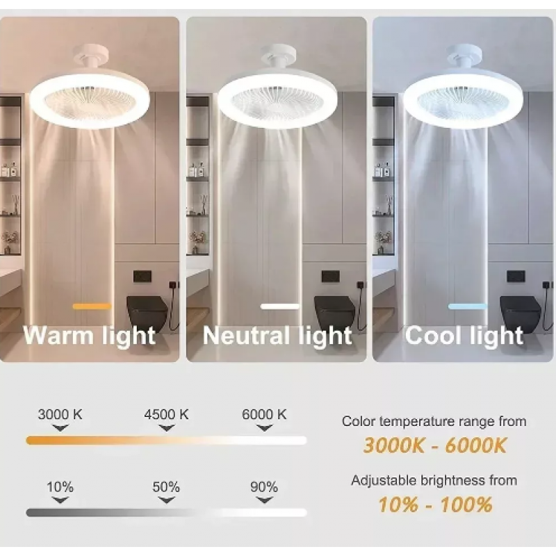 Lâmpada de teto inteligente ventilador/Luminaria