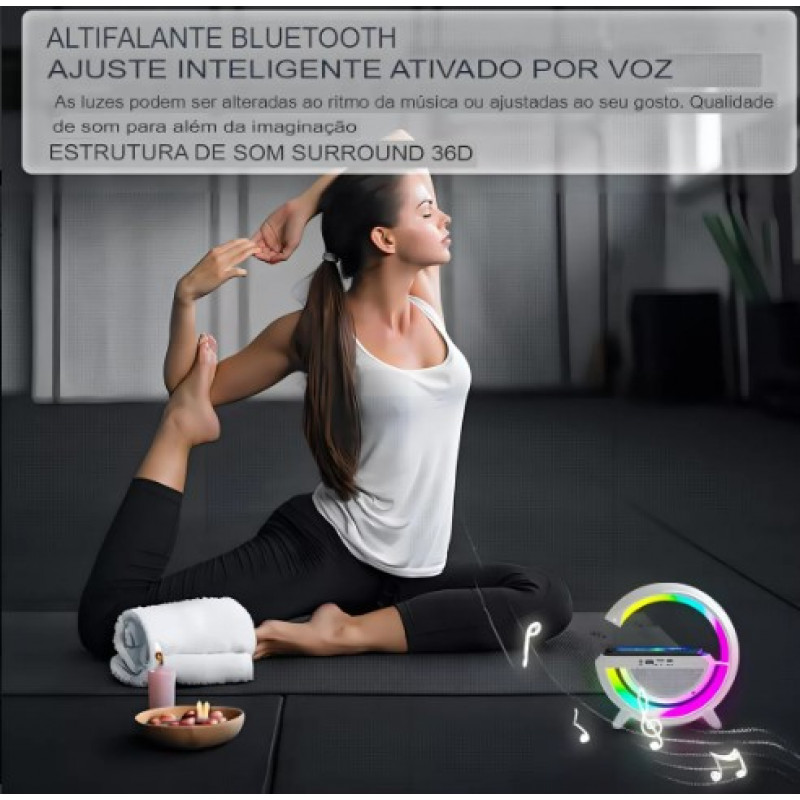 Luminária, Falante e Carregador Automático G-speaker Smart S