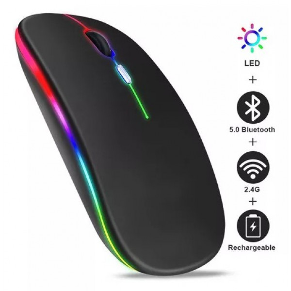 Mouse sem Fio Bluetooth Recarregável LED