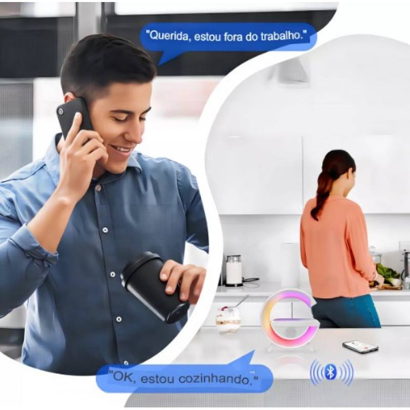 Luminária, Falante e Carregador Automático G-speaker Smart S