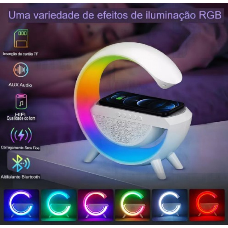 Luminária, Falante e Carregador Automático G-speaker Smart S