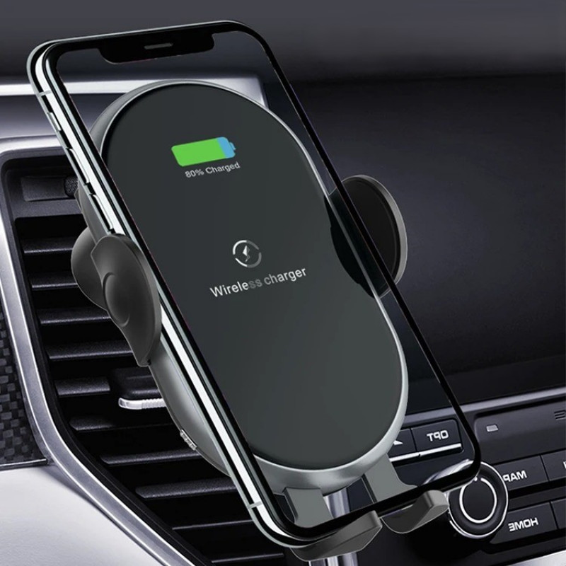 Suporte de Carregador Sem Fio para Carro - Compatível com iPhone e Smartphones Android