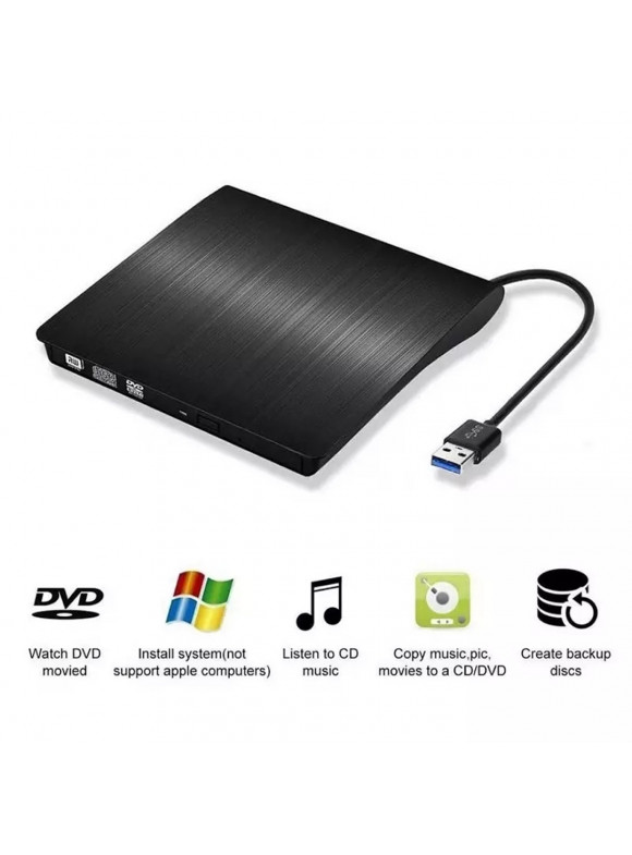 Gravador Leitor Dvd Externo Usb 3.0 Portátil Pc Notebook