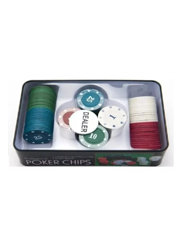 Jogo de Poker com 100 Peças com Estojo Metal