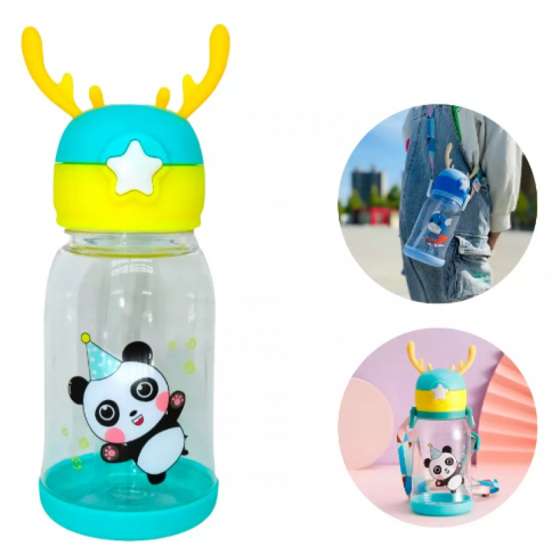 Garrafa Infantil Portátil com Desenho e Alça