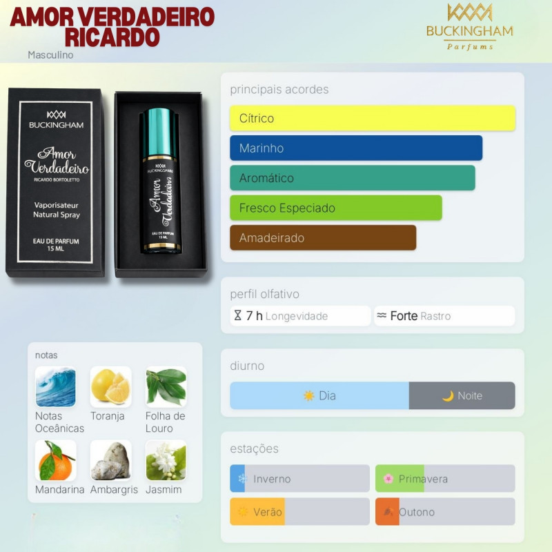 Perfume M Amor Verdadeiro Ricardo Bortoletto 15Ml