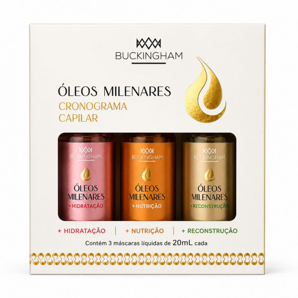 Kit Cronograma Capilar- Máscara Liquida Óleos Milenares