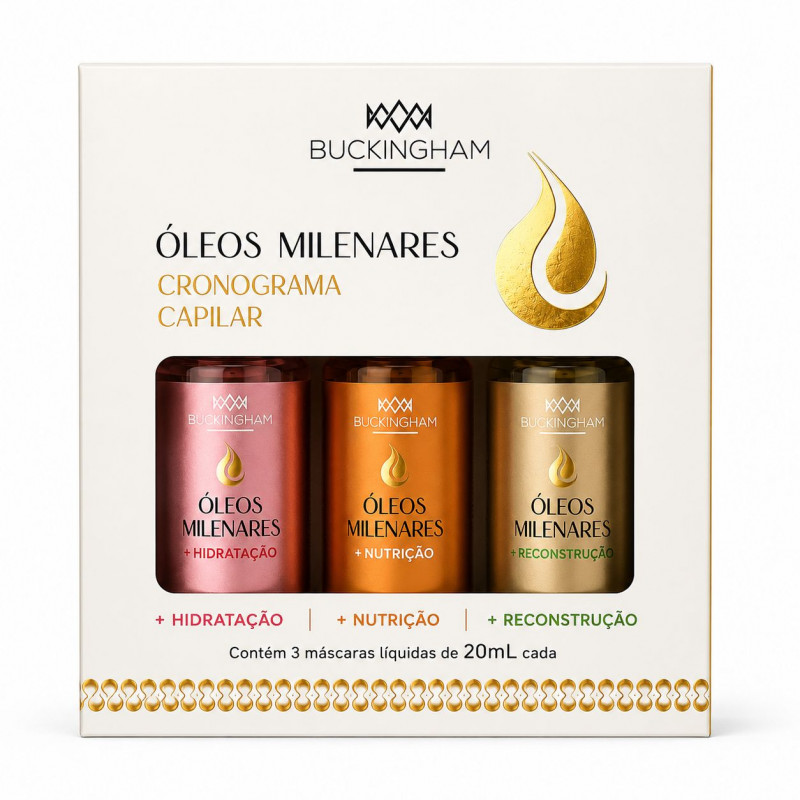 Kit Cronograma Capilar- Máscara Liquida Óleos Milenares