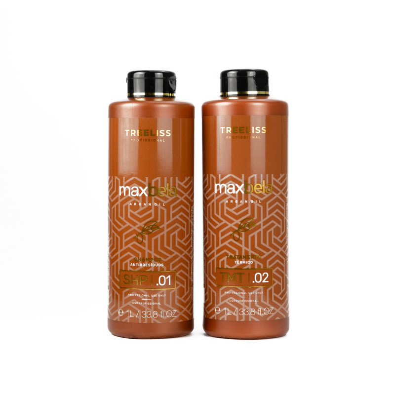 Kit Alisamento Shampoo e Tratamento Progressiva Max Bela 1L