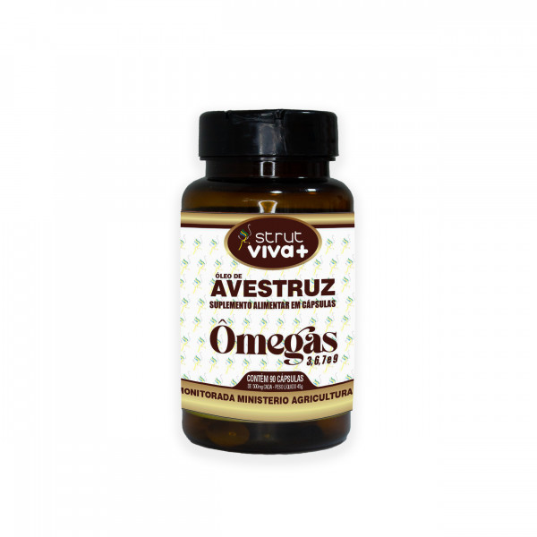 Óleo de Avestruz Cápsulas Viva+ 90x500mg