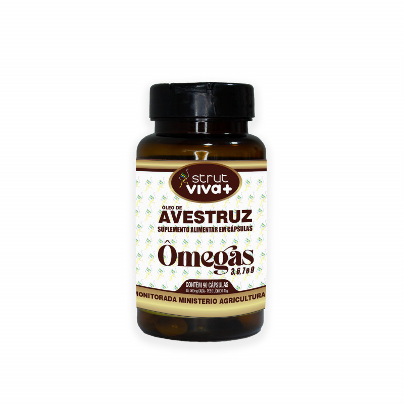 Óleo de Avestruz Cápsulas Viva+ 90x500mg