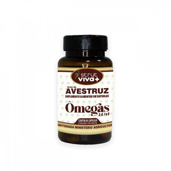 Óleo de Avestruz Cápsulas Viva+ 60x500mg