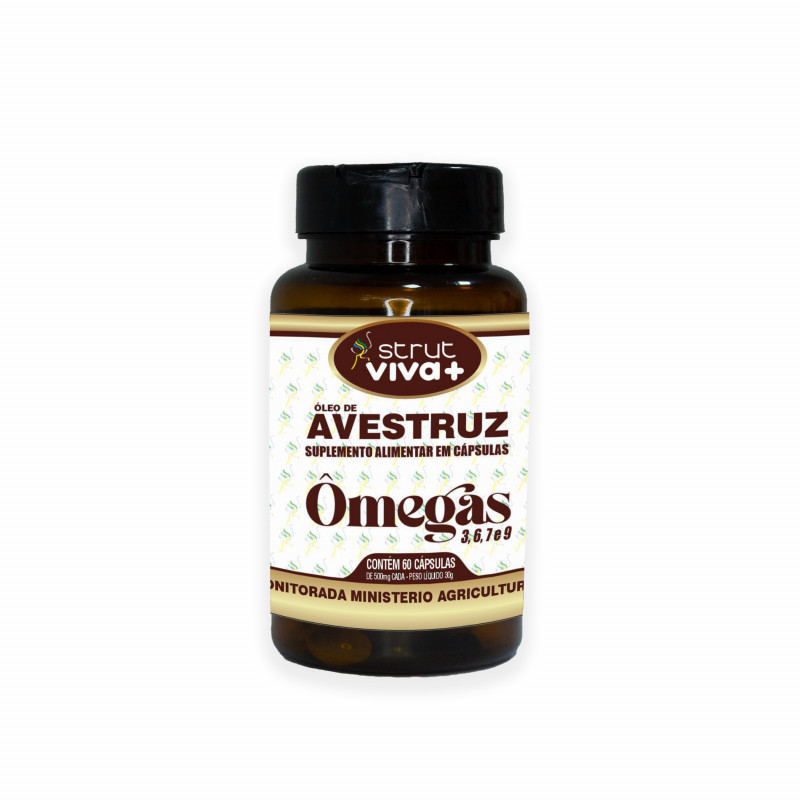 Óleo de Avestruz Cápsulas Viva+ 60x500mg