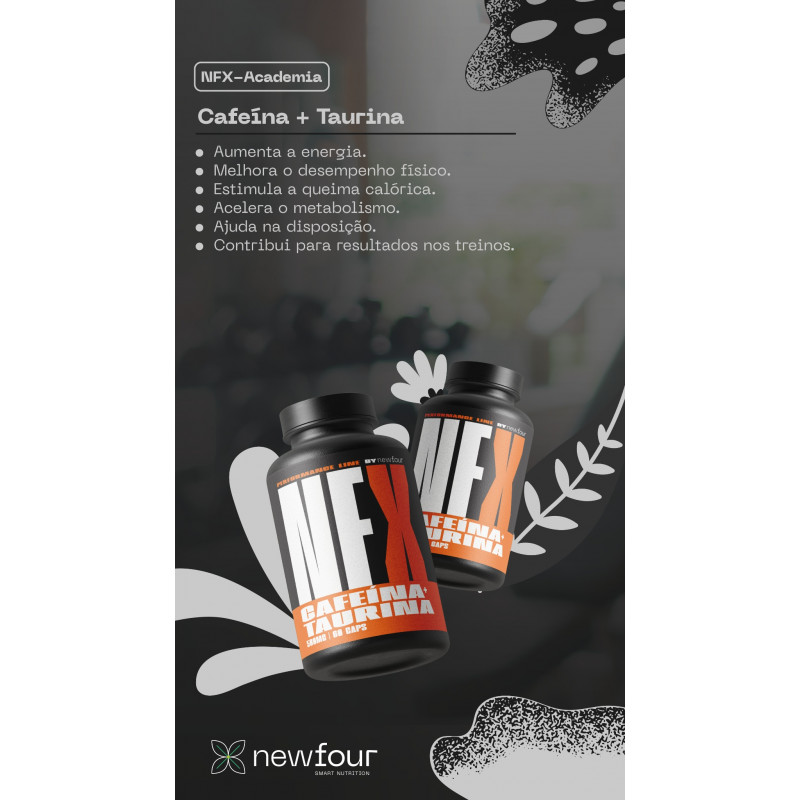 Cafeína + Taurina - 60 Caps 500mg