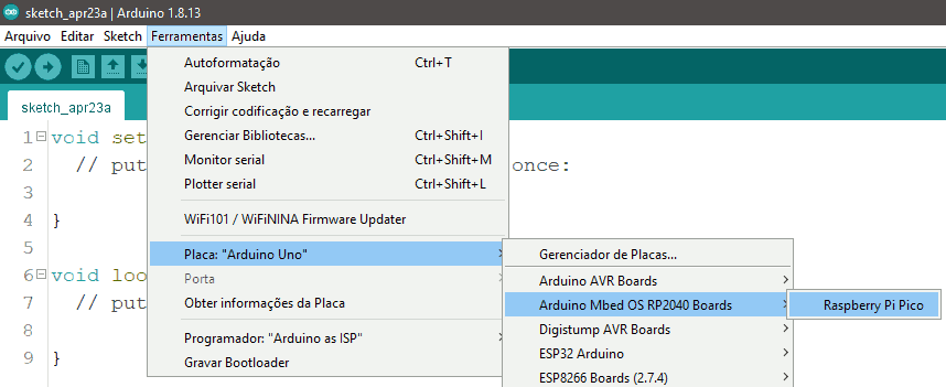 modelo-placa-raspberry-pi-pico-selecionado