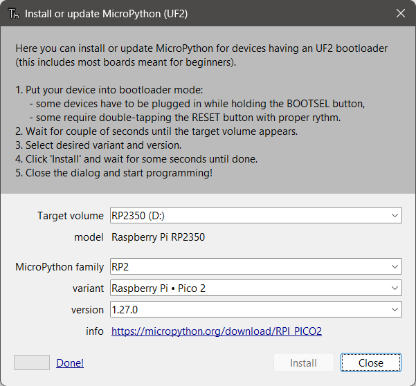 Grava��o de firmware conclu�da