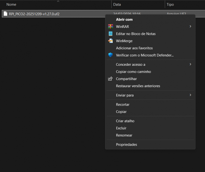 Localizando o firmware baixado