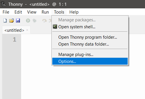 Configura��es da Thonny IDE