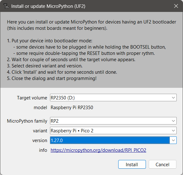 Janela de grava��o do firmware