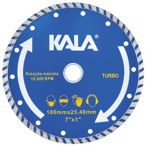 DISCO DIAMANTADO TURBO KALA - 180MMX25MM - 7''X1''