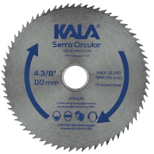 LAMINA SERRA CIRCULAR KALA - 110MM X 20MM X 72 DTS