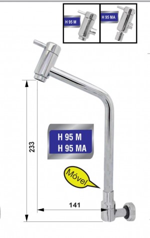 TORNEIRA INOX ICO - MESA FIXA 90 BAIXA C/AREJ FIXO TL15C