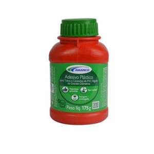 COLA PVC AMANCO - 175G - C/PINCEL VERMELHA EXTRA FORTE