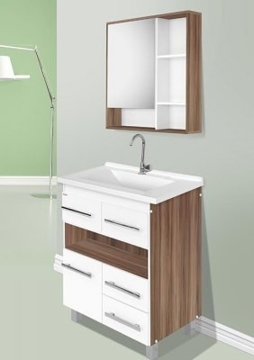 KIT WC 0,80M FABRIBAM - ARGOS - NOGAL C/BRANCO