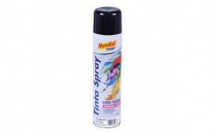 TINTA SPRAY MUNDIAL PRIME - 400ML - PRETO BRILHANTE