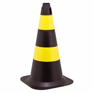 CONE P/TRANSITO PVC 50 CM AMARELO/PRETO