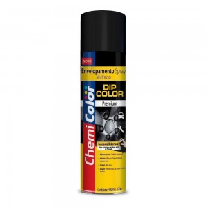 TINTA SPRAY CHEMICOLOR DIP COLOR ENVELOPAMENTO  400ML - PRETO FOSCO