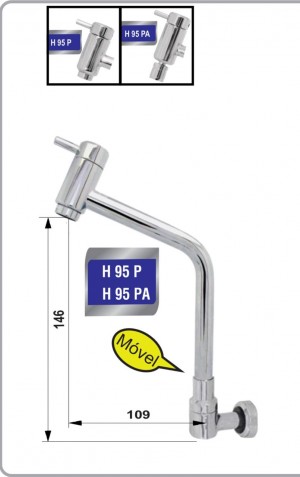 TORNEIRA INOX ICO - MESA FIXA BAIXA C/AREJ FIXO F95 P CS E