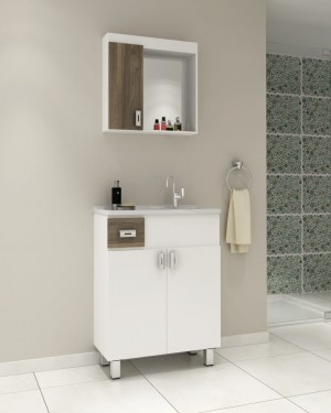 BALCAO/ESP/LAV WC BALCONY 65CM - KIT QUITO 615 - BRANCO/EBANO BALCAO/ESP/LAV WC BALCONY 65CM - KIT QUITO 615 - BRANCO/EBANO