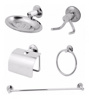 KIT ACESSÓRIOS WC 5PC - CROMADO AÇO INOX - BRUEN