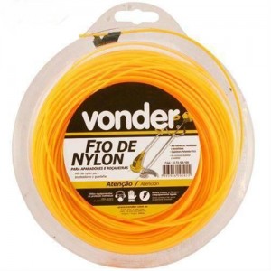 FIO P/CORTAR GRAMA 1,3MM NYLON VONDER AMARELO