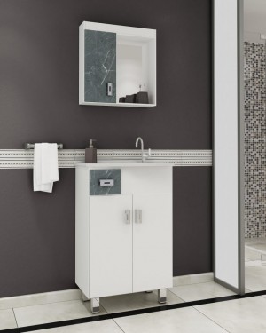 BALCAO/ESP/LAV WC BALCONY 50CM - KIT 500 - BRANCO/ARINTO BALCAO/ESP/LAV WC BALCONY 50CM - KIT 500 - BRANCO/ARINTO