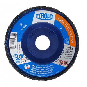 DISCO FLAP CURVO TYROLIT - G80 - 4.1/2'' X 7/8''