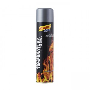 TINTA SPRAY ALTA TEMPERATURA 400ML - MUNDIAL PRIME - PRETO FOSCO
