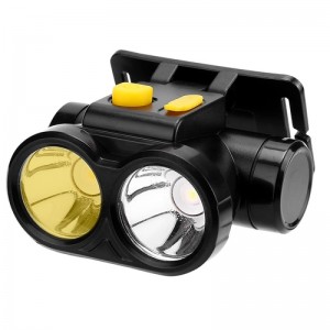 LANTERNA DE CABECA DE 2 LED RANCA E AMARELA  - NSBAO